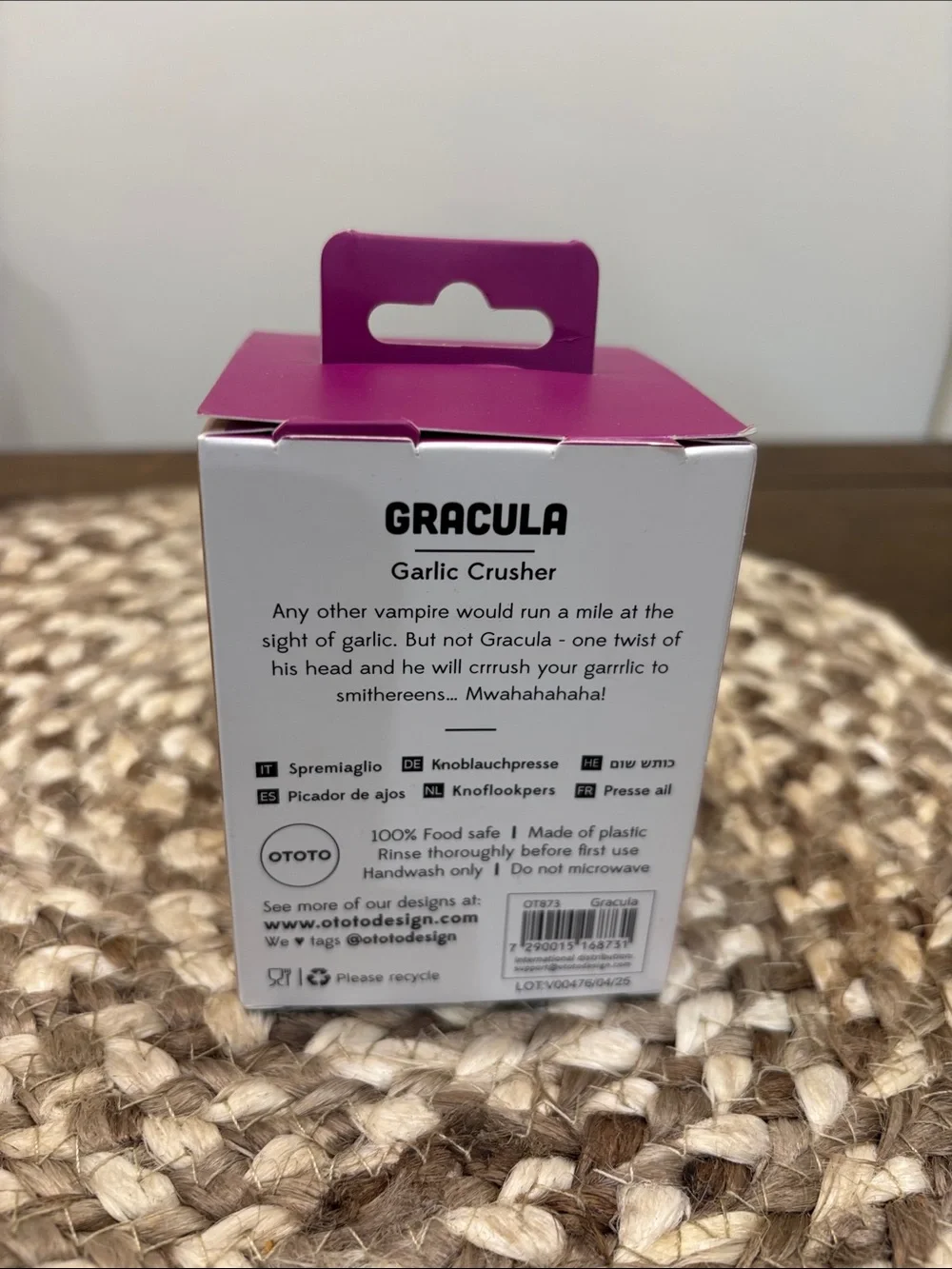 Gracula Garlic Crusher - Purple